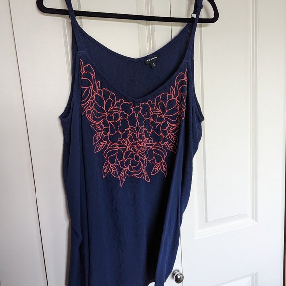 TORRID Sophie Gauze Embroidered Swing Cami SIZE 4 - Picture 2 of 4